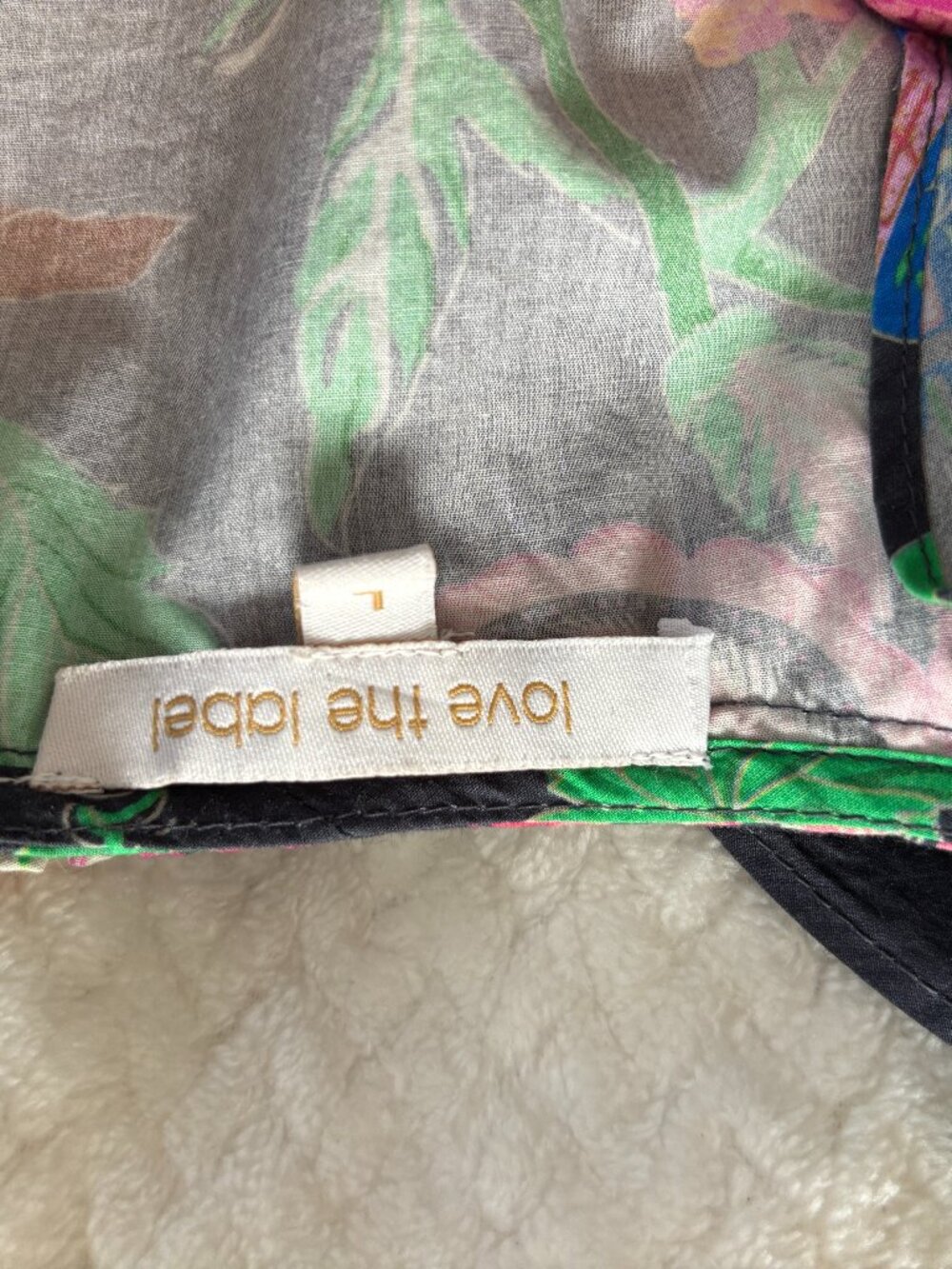 LOVE THE LABEL Tropical Print Wrap Mini Dress - Picture 2 of 2